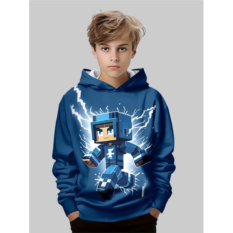 Temu Best-Selling Children's 3D Cartoon Anime Digital Print Hoodie Casual Tiger Hoodie Wholesale Source for Export