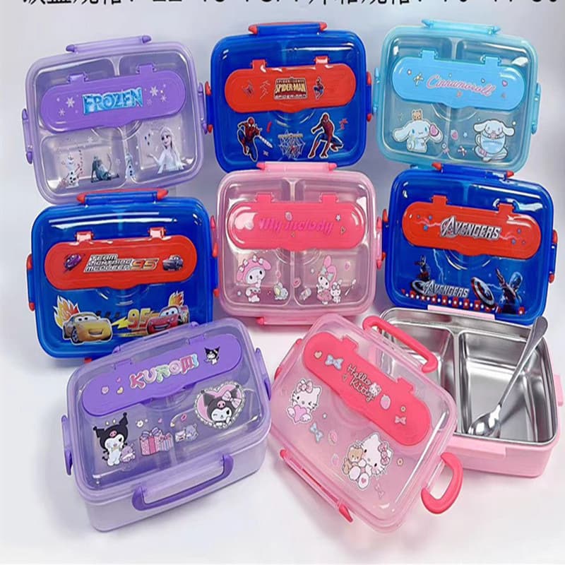 New Cartoon Sanrio Stainless Steel 304 Insulated Lunch Box, Girl Bento Box, Primary School Student Lunch Box, Divided Compartment