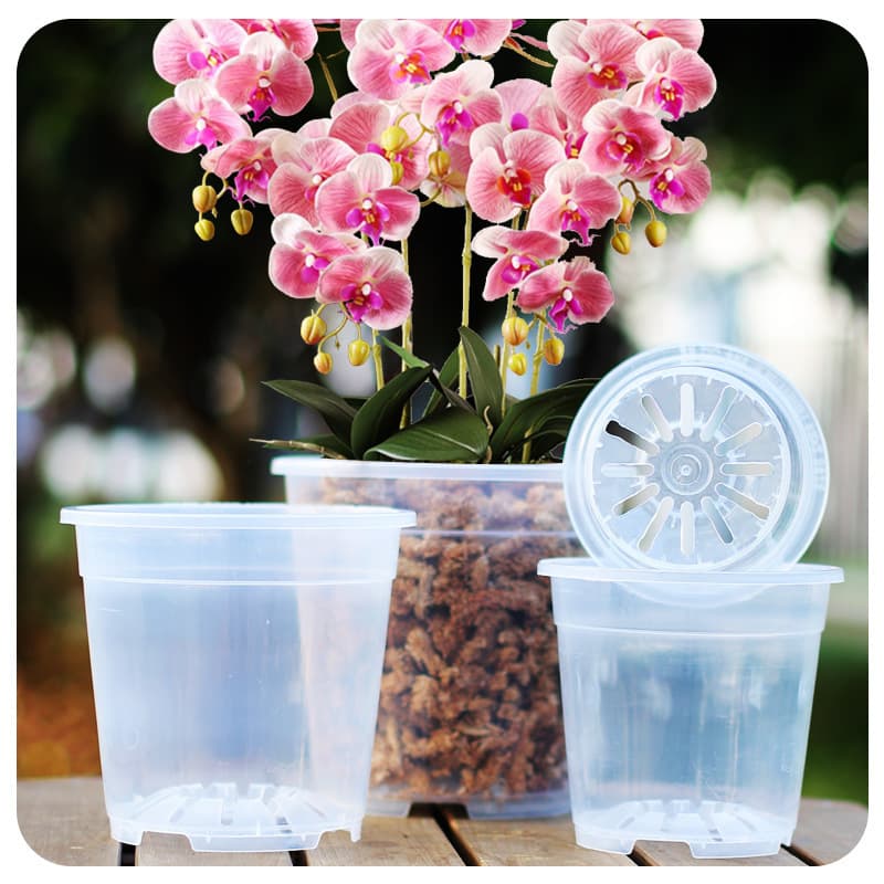 Clear Hard Plastic Flower Pot Thickened Orchid Pot Dendrobium Succulent Rose Phalaenopsis Breathable Pot Wholesale Pack