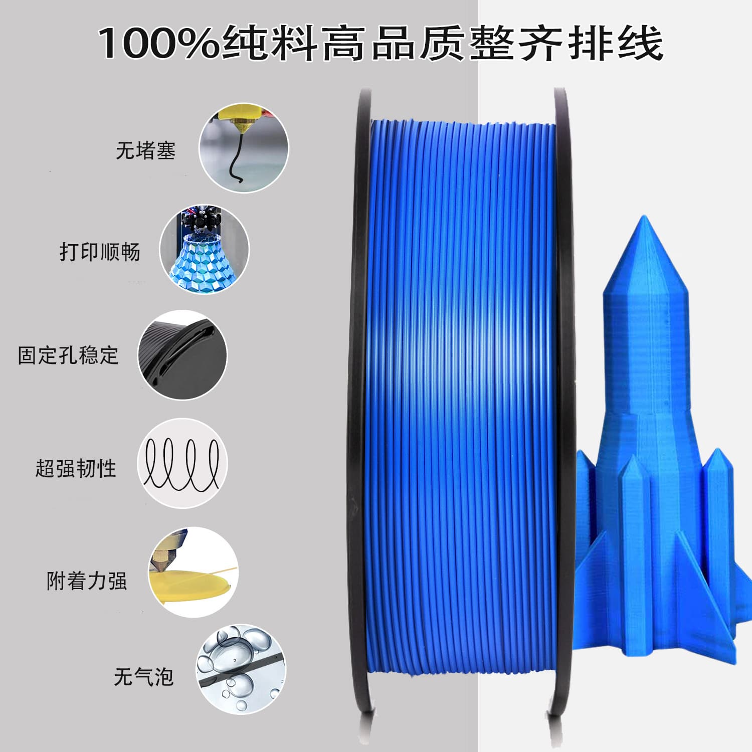 Power Factory Source 3D Printing Consumables 3D Printer Wire PLA Filament 1.75mm 1kg Per Roll