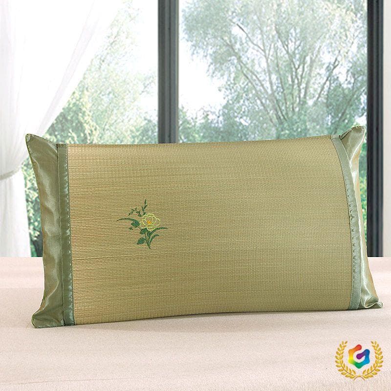 ✅Summer straw mat pillowcase, pillow cover, one pair (2 pieces), orchid grass adult pillowcase, rush grass pillow towel