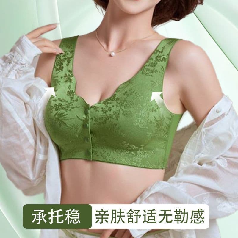 Lightweight and comfortable front-closure bras for women, offering lift, side-smoothing, wire-free support, seamless back, and plus-size options.