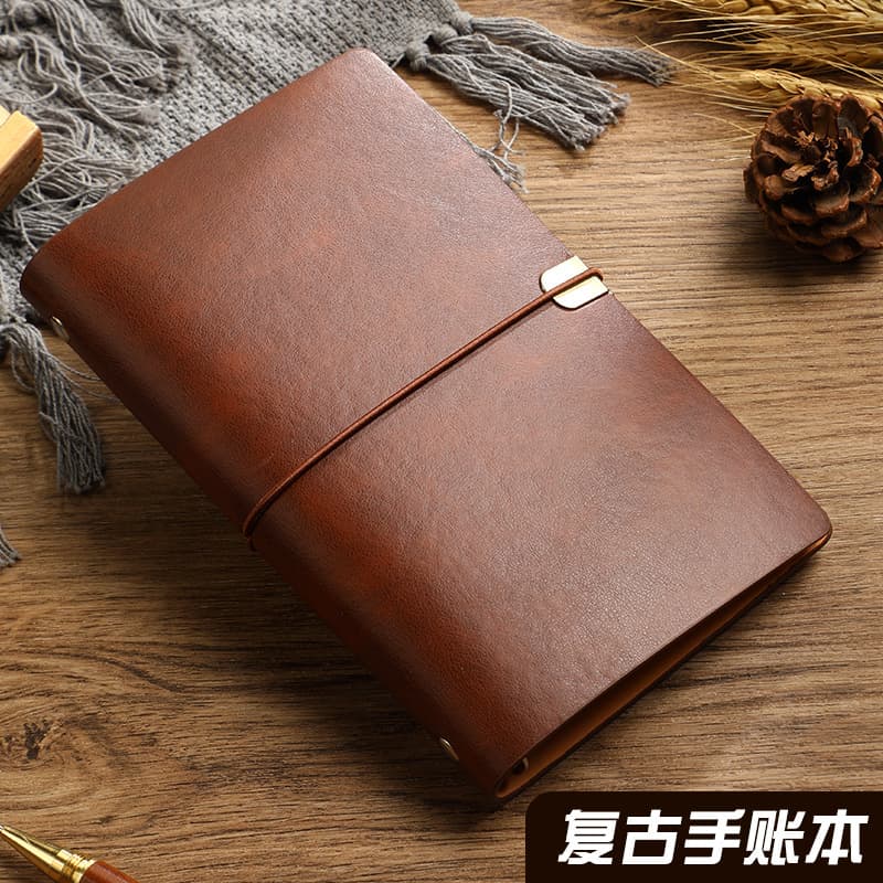 Ready-to-Ship A6 Vintage Tie-Band Notebook Notepad Soft Cover Detachable Faux Leather Diary Journal