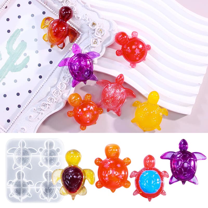 DIY Crystal Resin Turtle Series Silicone Mold Sea Turtle Keychain Backpack Pendant Decoration Mold