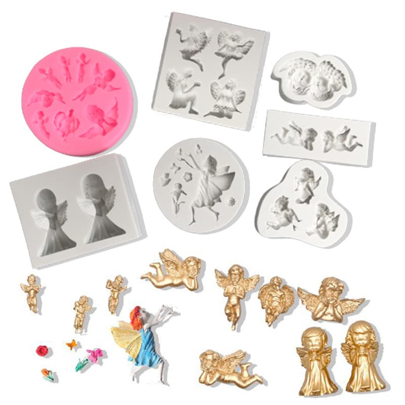 European Vintage Angel Fondant Mold DIY Chocolate Baking Cake Decoration Gumpaste Angel Silicone Mold