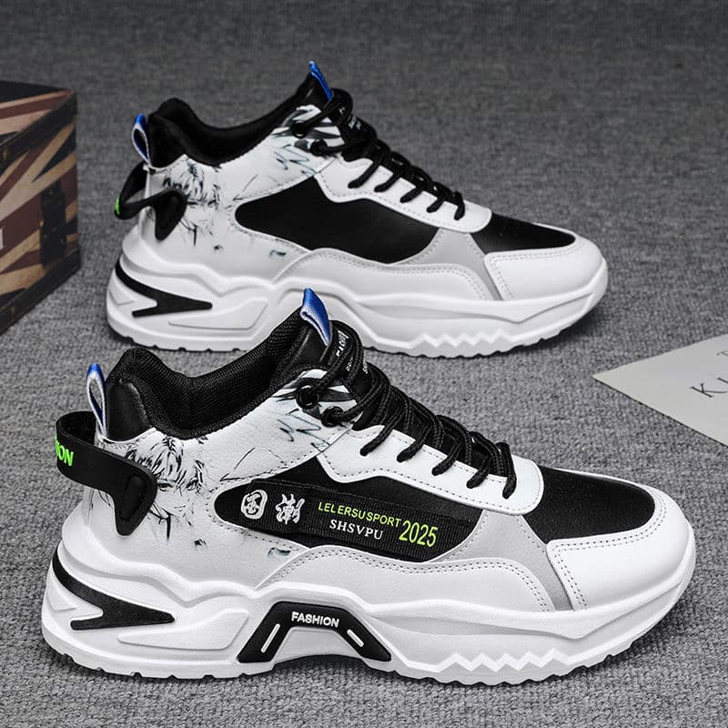Putian Men's Shoes Fall/Winter 2023 New High-Top Sneakers Men's Sports Casual Running Shoes Dad Sneakers