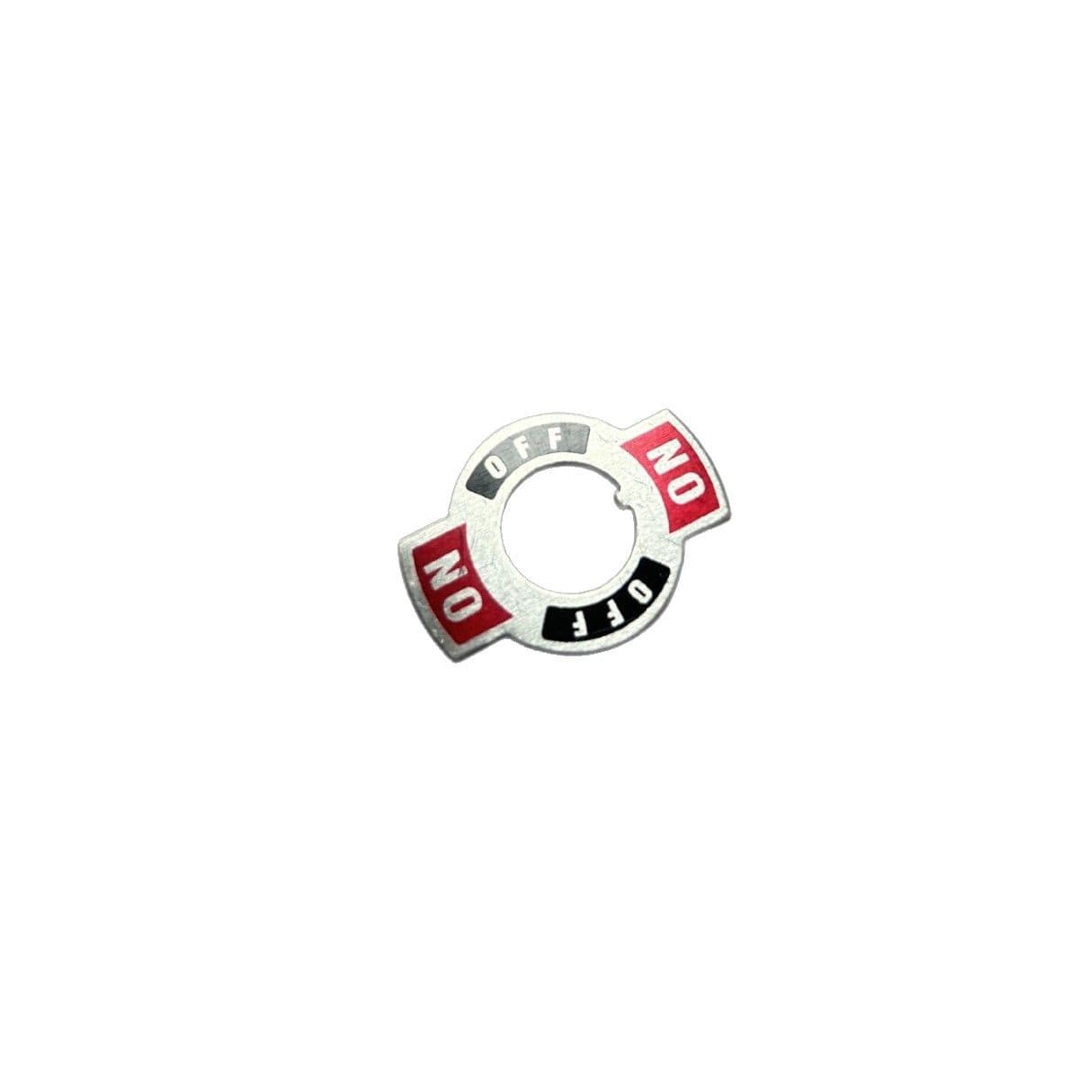 Printed aluminum label with silk-screen color logo, punched hole nameplate, electrical switch knob indicator, machine button identification