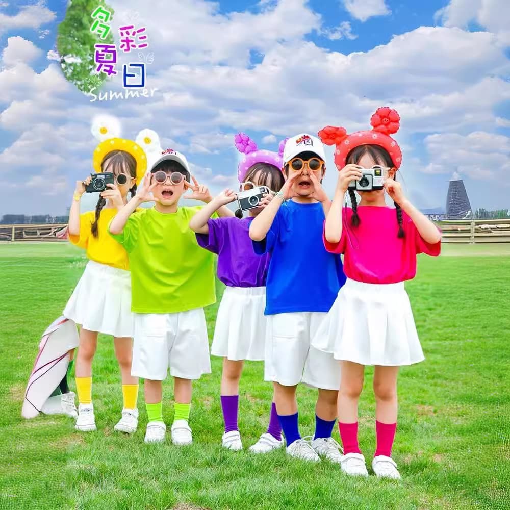 Children's Day Performance Costume Kindergarten Class Uniform Elementary School Dance Costume Candy Color Boys and Girls Cheerleading Performance Outfit