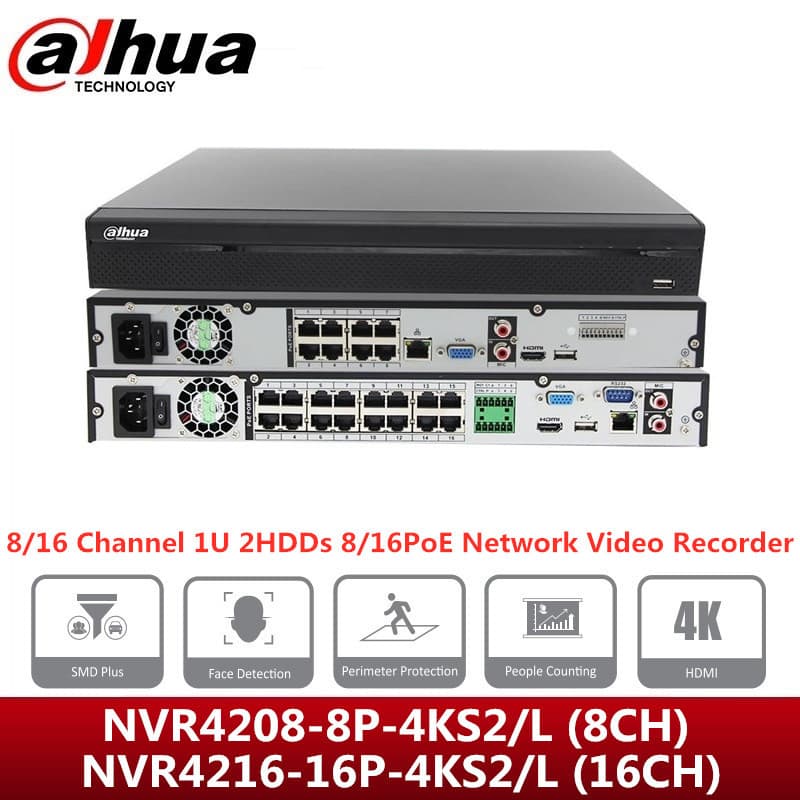 Dahua 8/16 Channel POE NVR NVR4216-16P-4KS3 Host