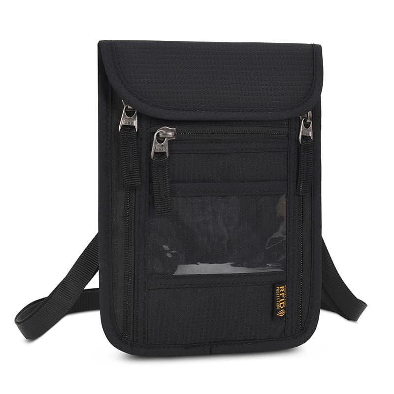 Cross-border multi-functional portable anti-skimming RFID card holder neck-worn document passport storage bag passport case