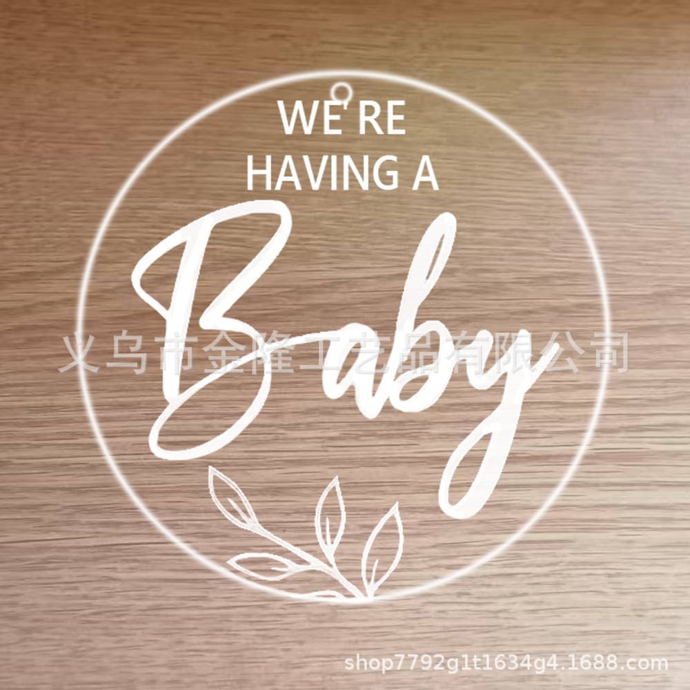 New Cross-Border Baby Birth Sign Door Hanger Decoration Newborn Wooden Round Plaque Souvenir