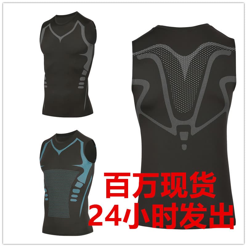 Cross-border Amazon quick-drying vest men's compression tight elastic body shaping sports fitness clothing training basketball fitness