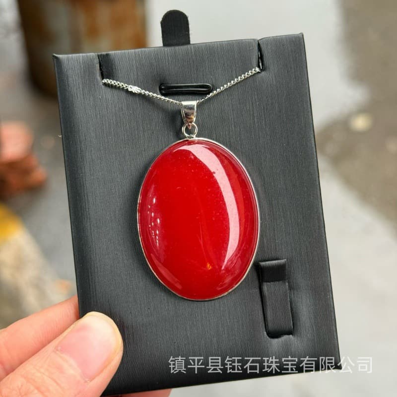 Bashan Cui Imperial Green Full Cui Pendant Imitation Jade Jade Ice-Permeable Egg Noodles Necklace Live Source Quartzite Water-Moist Jade
