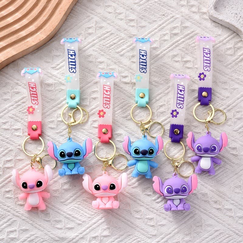 Cross-border Stitch key chain cartoon soft glue animation classic Stitch key chain couple car bag pendant