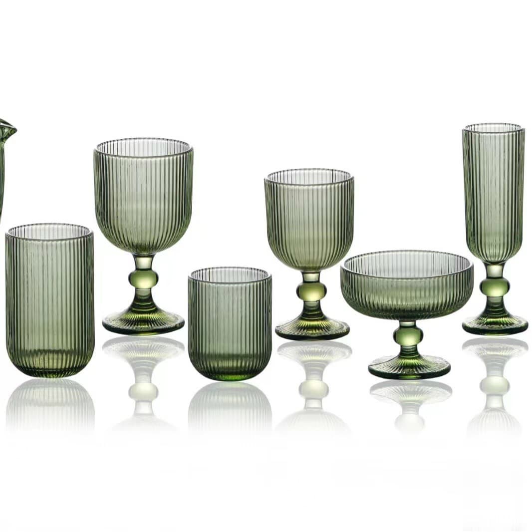 Vertical Striped Clear Thickened Glass Cup Hotel Rinse Cup Juice Cup Toothbrush Cup Beer Cup Wine Glass