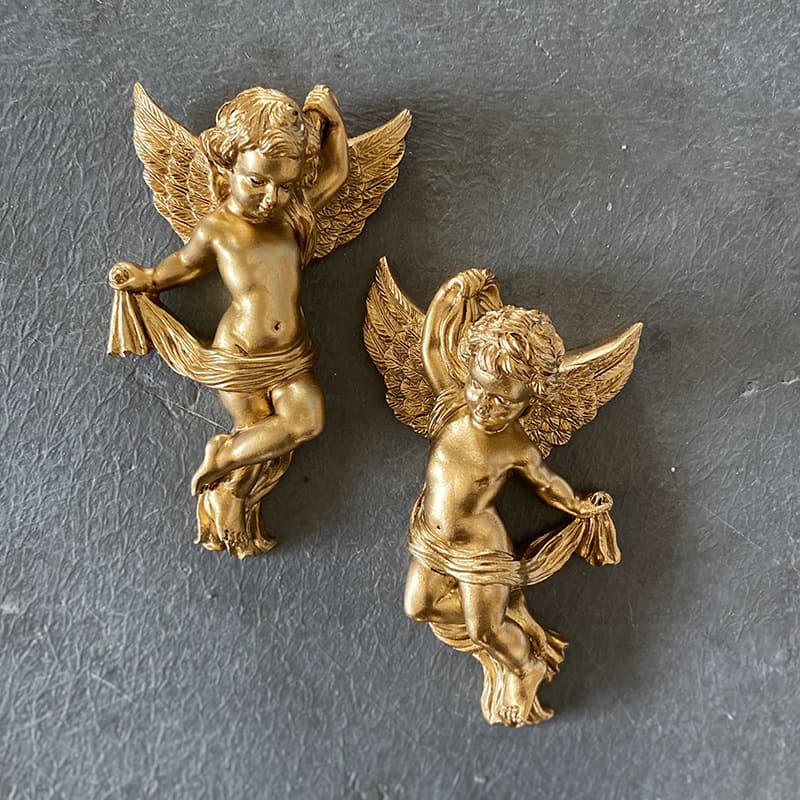 European Vintage Resin Angel Wall Hanging Soft Decoration Photo Wall Home Wall Decor Living Room Corridor Entryway Hanging Ornament