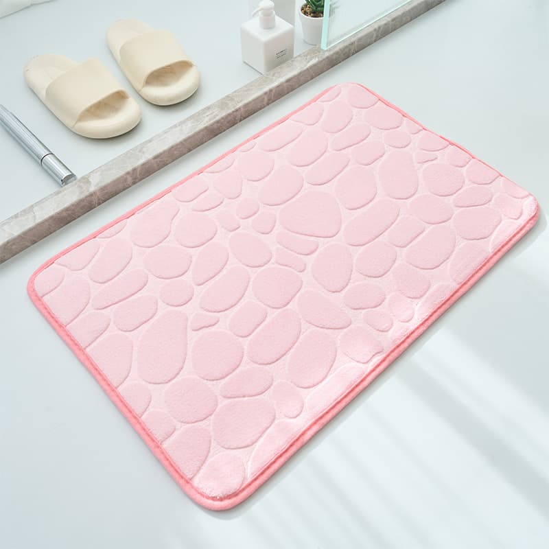 Cross-border Temu Drop Shipping Embossed Floor Mat, Water-Absorbent and Anti-Slip Bathroom Mat for Home Use, Stain-Resistant Coral Fleece Floor Mat