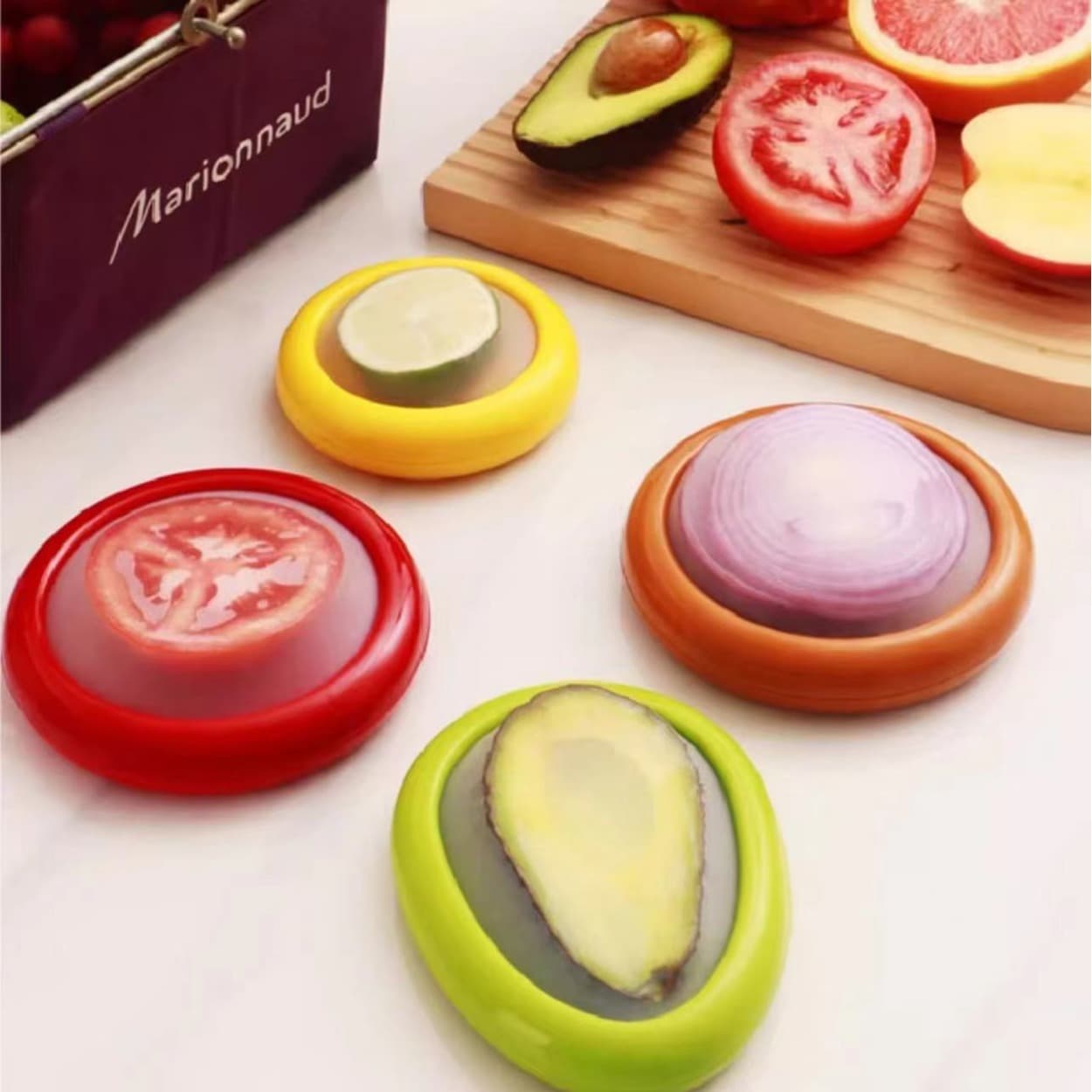 Refrigerator Avocado Keeper Fruit Storage Box Vegetable Fresh-Keeping Box Transparent Film Fruit Sealed Fresh-Keeping Box