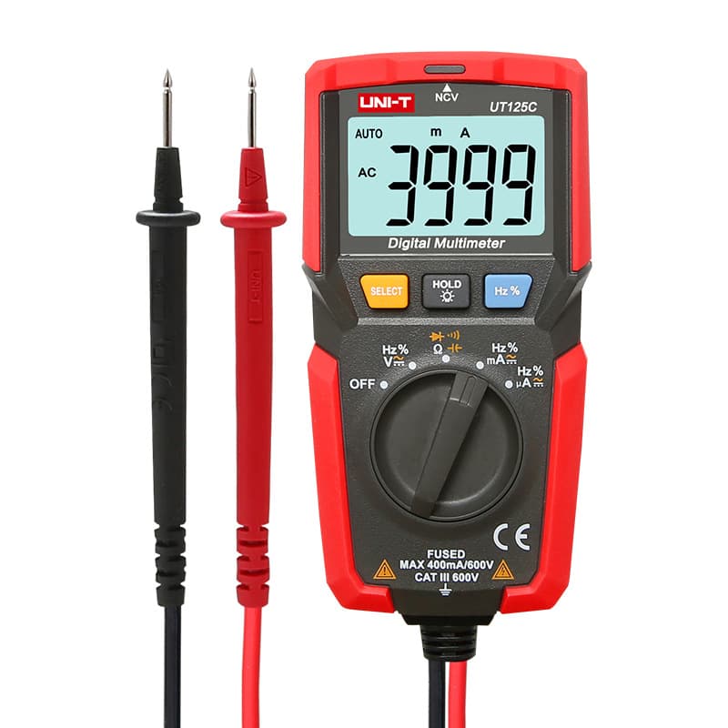 UNI-T UT125C Digital Multimeter Auto-Ranging NCV Voltage Tester Anti-Burn Digital Display Electrical Tester