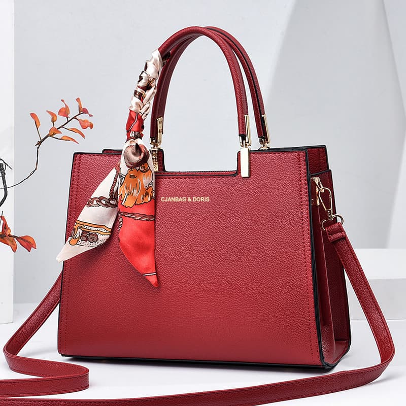 Mother's Bag for Wedding Red Middle-aged Woman Large Handbag Crossbody Shoulder Bag Elegant Wedding Bag