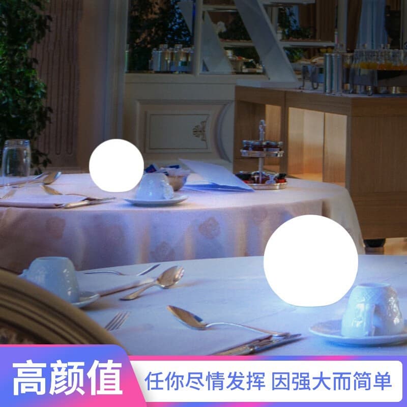 Led Hotel Western Restaurant Round Ball Table Lamp Coffee Bar Atmosphere Lamp Script Werewolf Killing Desktop Decorative Table