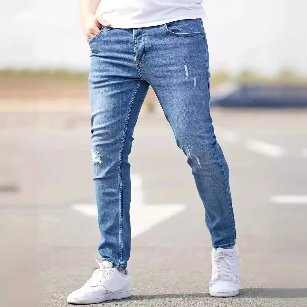 Cross-Border Carefully Selected Men's American Stretch Leg Jeans Amazon Slim Fit Jeans
