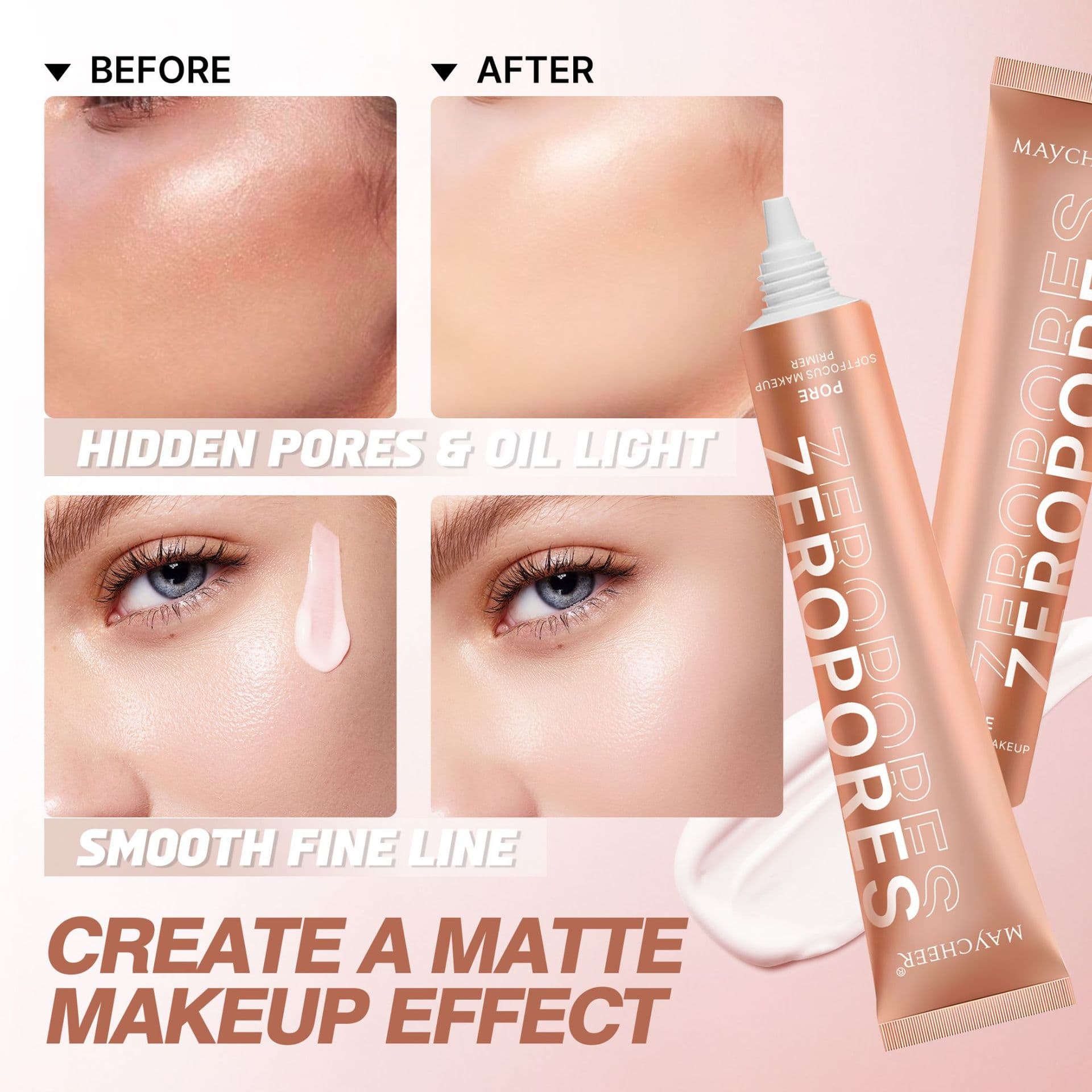 MAYCHEER Primer Invisible Pores Soft Focus Skin Care Breathable Long-lasting Setting Makeup Base Cross-border Trade