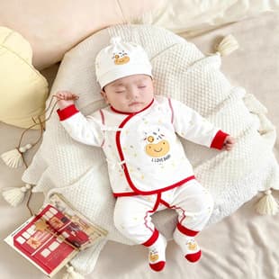 Newborn Red Baby Romper for 100-Day Celebration, Ceremony Outfit for Baby Girl, New Year Clothes