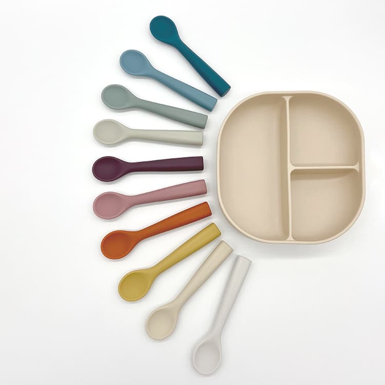 Baby Silicone Suction Plate with Divided Sections for Toddlers Learning to Eat