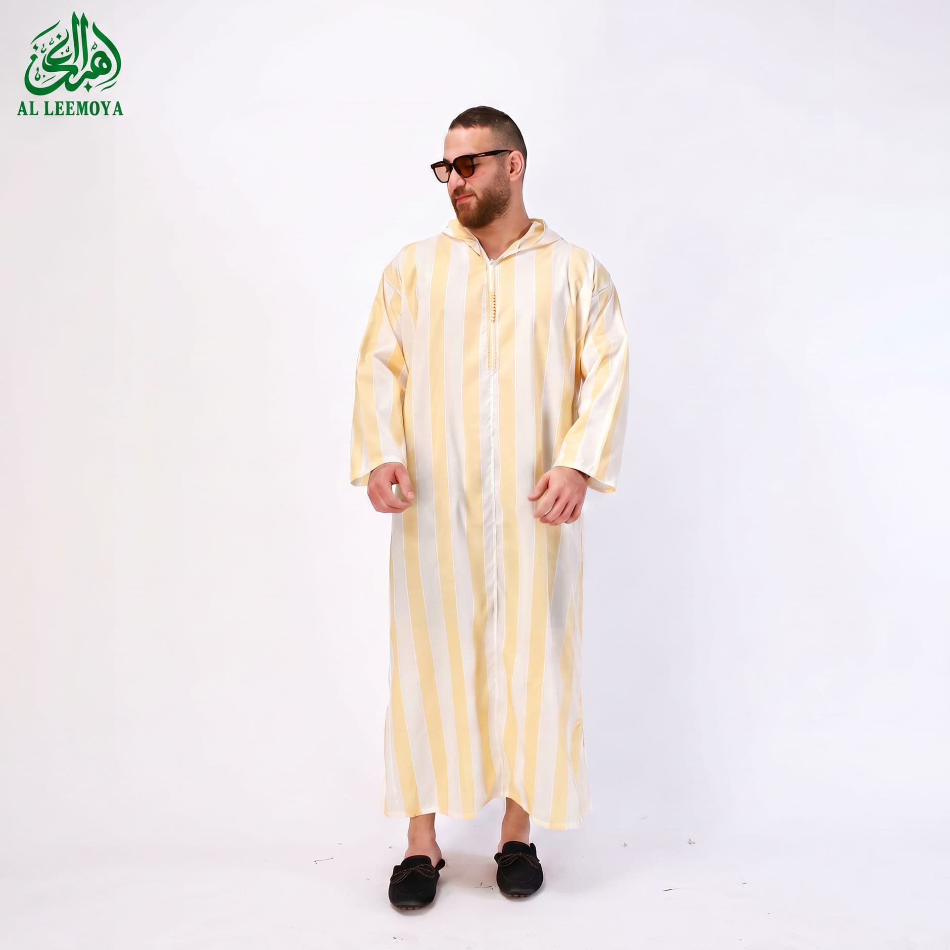 2026 New Striped Thobe Men's Robe Coat Long Robe Amazon Factory Wholesale Custom