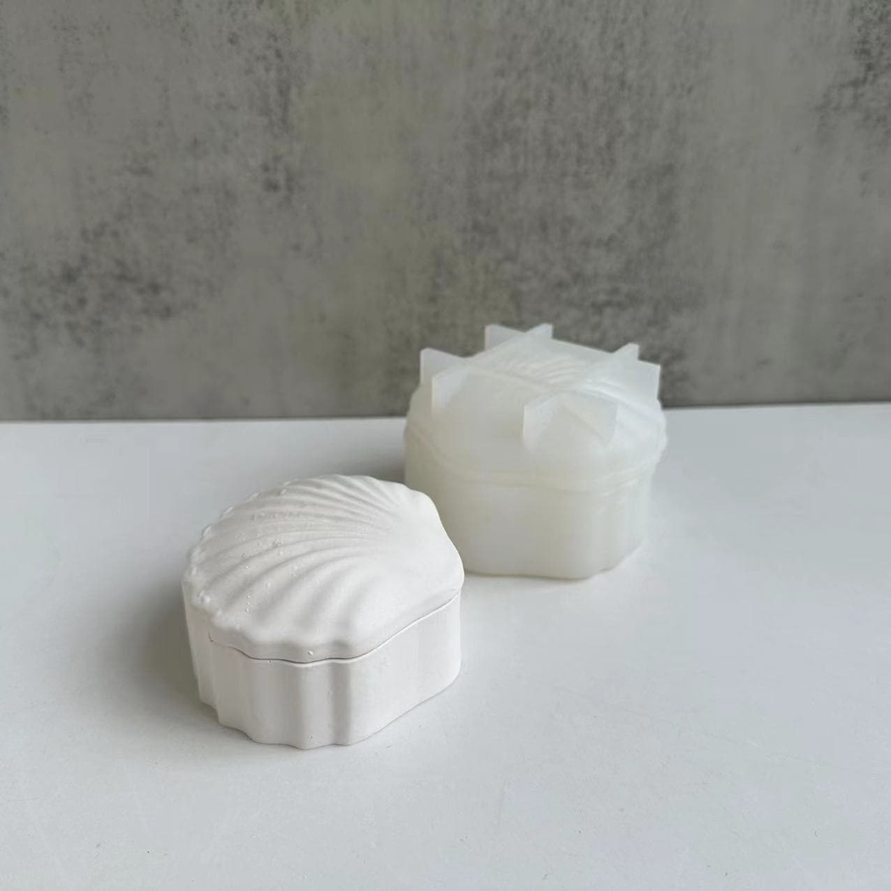 Small shell storage box silicone mold plaster resin glue mold art ornament mold
