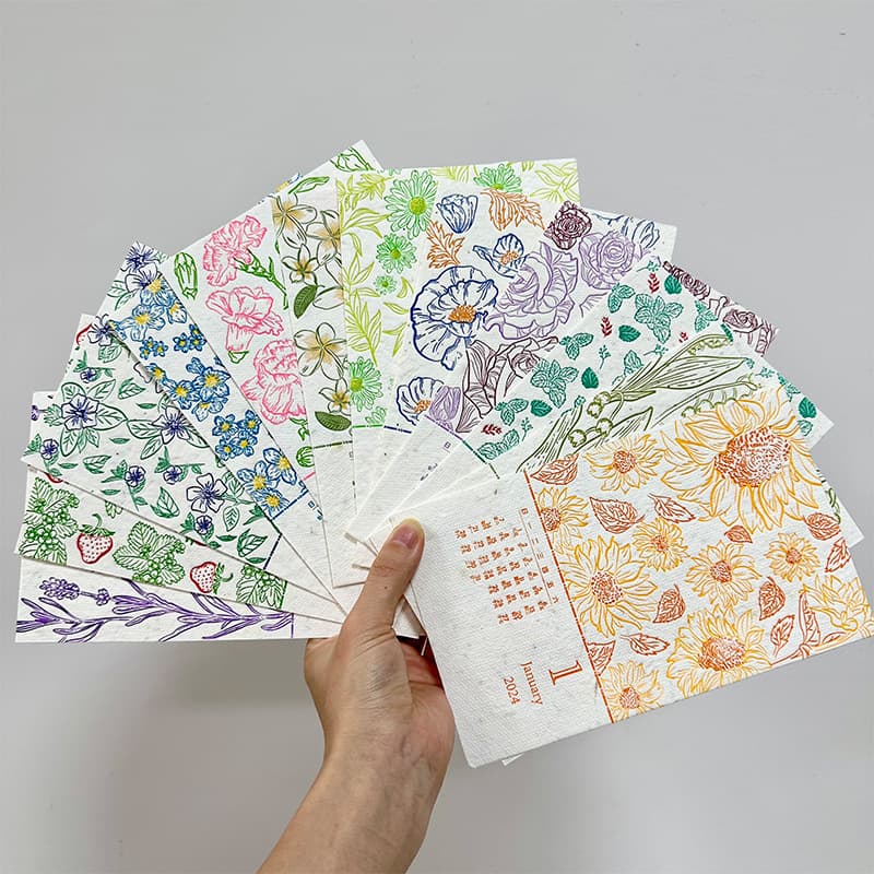Eco Seed Paper 2025 New Calendar Creative Design Ins-style High-value Desktop Decor