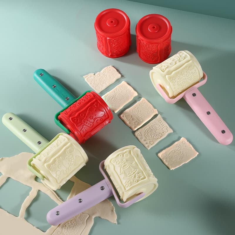 New Christmas Cartoon Roller Cookie Mold Set DIY Creative Cookie Children's Baking Tool Mold
