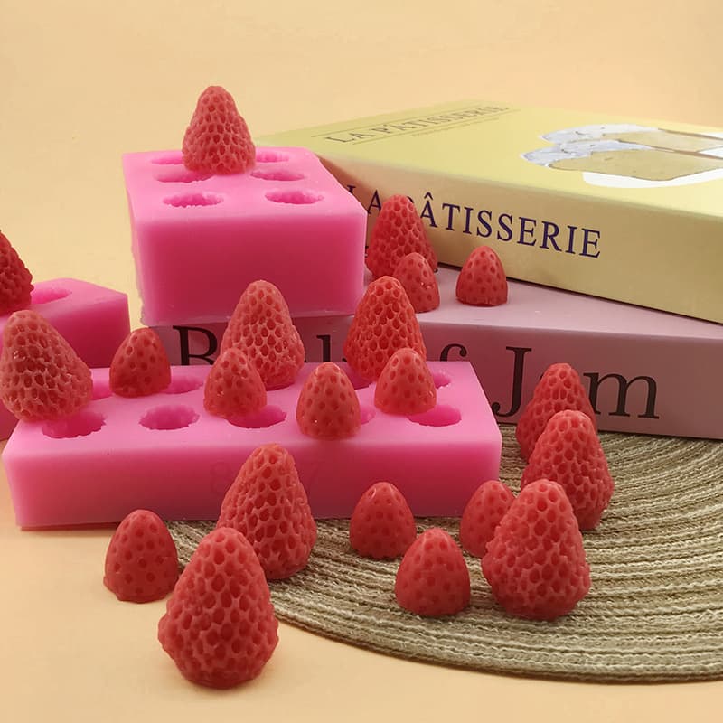 Strawberry Size Silicone Molds Scented Candle Ornaments Chocolate Sugar Art Baking Tools Irregular Shape DIY Crafts