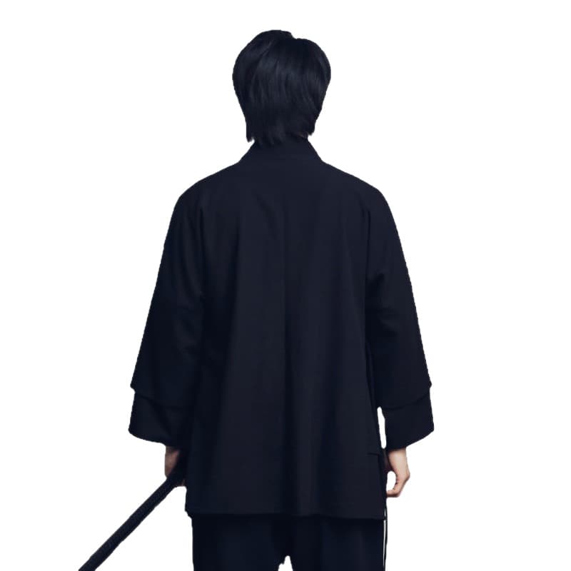Spring/Autumn New Chinese Style Men's Clothing New Chinese Improved Hanfu Mid-Length Fake Two-Layer Men's Cape Coat