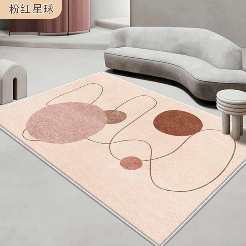 Cross-border minimalist rug for living room, Morandi ins style, sofa coffee table mat, bedroom bedside carpet, stain-resistant floor mat