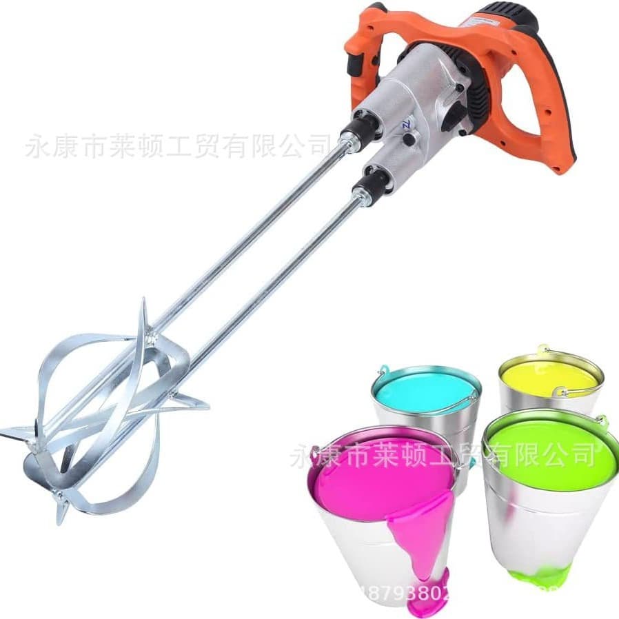 Cross-border Small Household Dual-Head Paint Mixer Stirrer for Putty and Old Powder, Double-Rod Electric Mixer