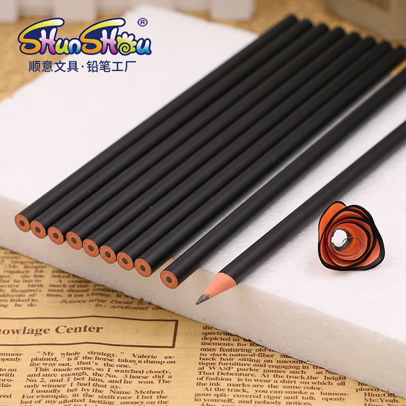 HB Pencil Manufacturer Custom Logo Wholesale Black Eco-Friendly Round Barrel Child-Safe Break-Resistant Export Advertising Pencil