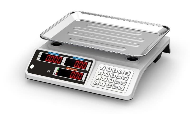 Electronic pricing scale, vegetable and fruit scale, LED display, stainless steel button, electronic platform scale with handle, electronic scale