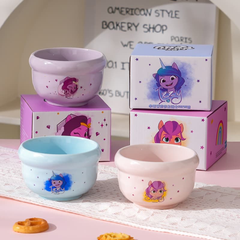 My Little Pony Ceramic Rice Bowl Cute Cartoon Kids Home High-Aesthetic Gift Box Set Baby Bowl Gift Souvenir