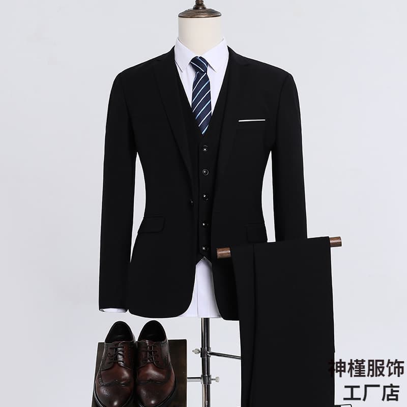 New Arrival Men's Suit Set Korean Slim Fit Blazer & Trousers for Business Wedding Party Groomsmen