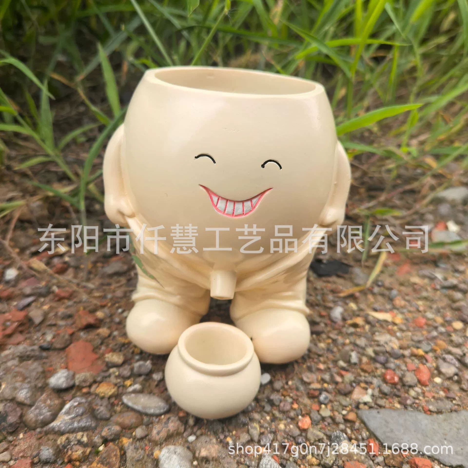New Smile Coffee Rocking Chair Flower Pot Decorative Ornament Creative Home Decor Rocking Chair Planter