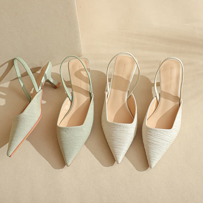 Fuhua Spring Summer Shoes 2023 Low Heel Open Toe Slingback Fashionable Thin Heel Casual Shoes