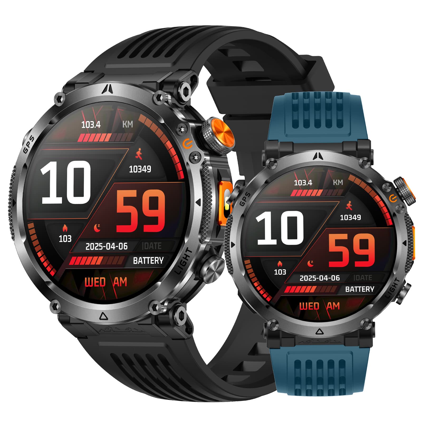 HT42 Smart Watch Heart Rate Blood Oxygen Compass Waterproof Bluetooth Calling GPS Positioning Sports Health Monitoring