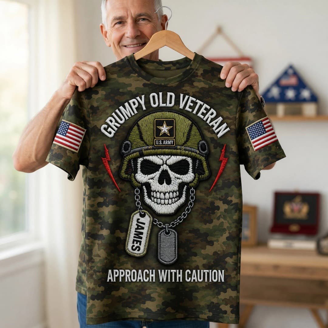 2026 Best Selling Veterans Day 3D Digital Print DIY Name Men's Round Neck Short Sleeve Factory Direct