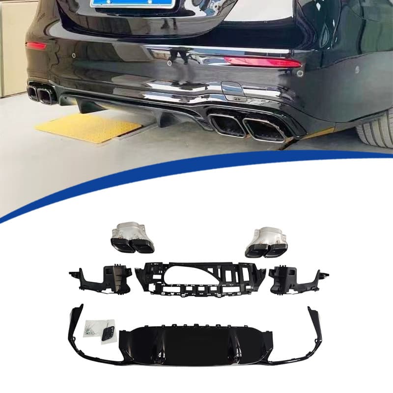 Suitable for 2021-2023 Mercedes-Benz E-Class W213 Modified E63 Rear Lip Tail Throat Kit
