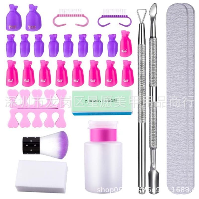 Hot Selling Nail Removal Tool Set Nail Removal Kit Nail Remover Wipe Sanding Block Nail Removal File 14-Piece Set