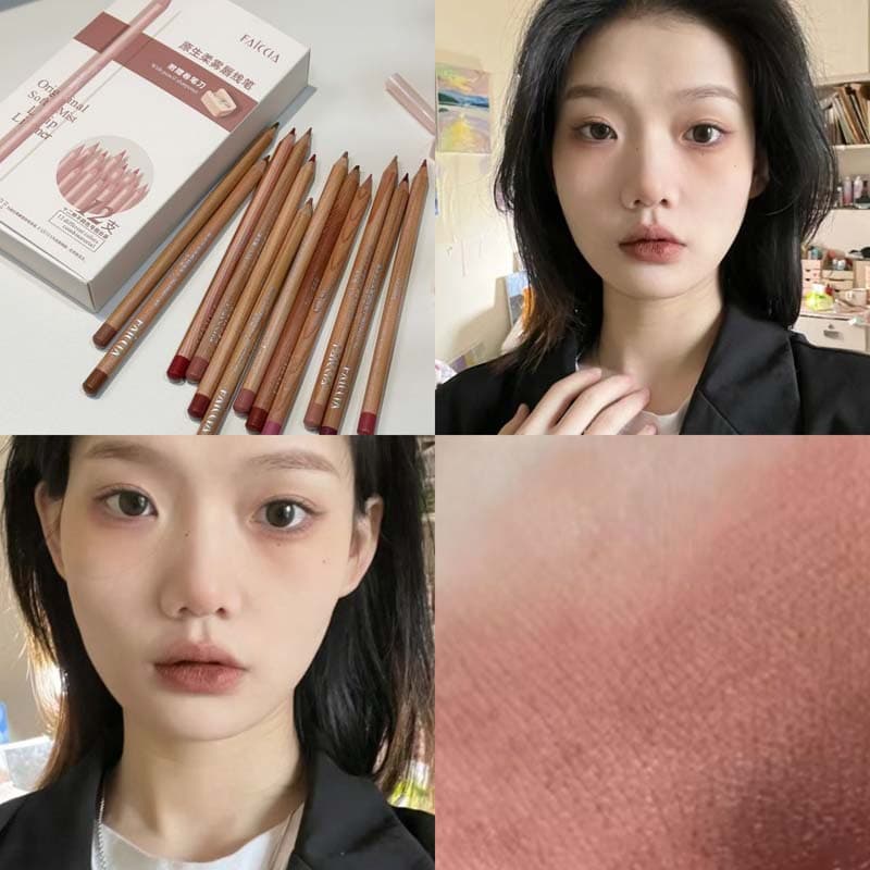 Feixi Lip Liner Pencil for Women, Matte, Non-Fading, Nude Soft Matte, Twist-Up Lip Pencil, Must-Have for Cosplay