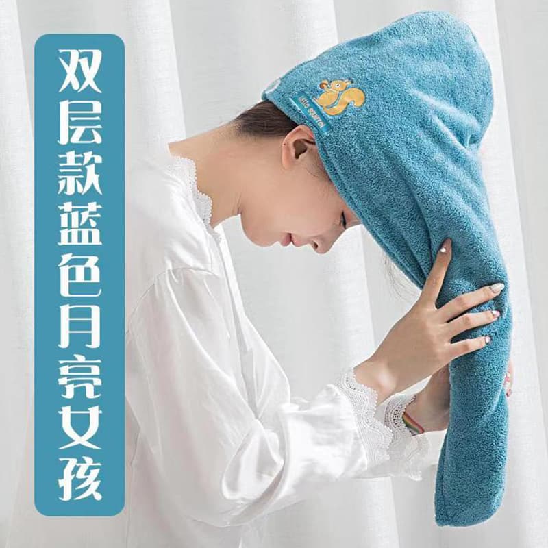Women's Coral Fleece Hair Drying Towel, Quick-Drying Headband, Double-Layer Quick-Drying Towel, Shower Cap, Coral Fleece Hair Drying Cap
