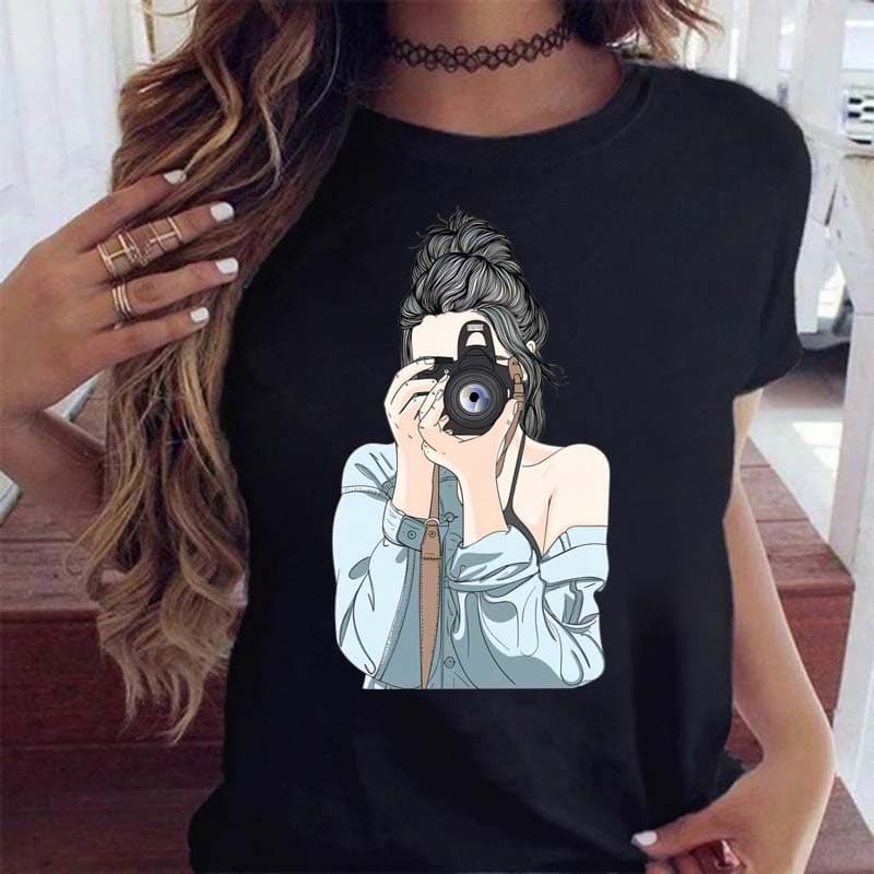 New EU/US Cross-Border Urban Girls' Clothing Dropshipping Plus Size Printed Women's Fashion Tops